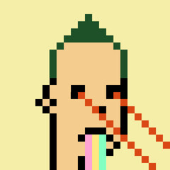 Male character in pixel art style with generative AI