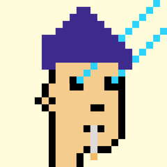 Male character in pixel art style with generative AI