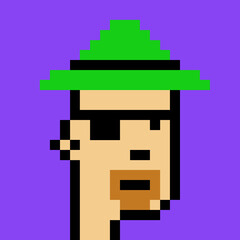 Male character in pixel art style with generative AI