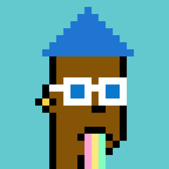 Male character in pixel art style with generative AI