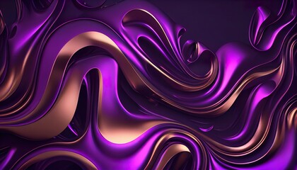 Fluid purple 3d metal background.Generative AI. 