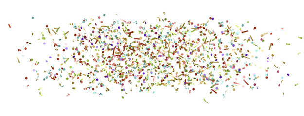 Confetti, paper triangle on the floor, fancy, colorful, celebration party