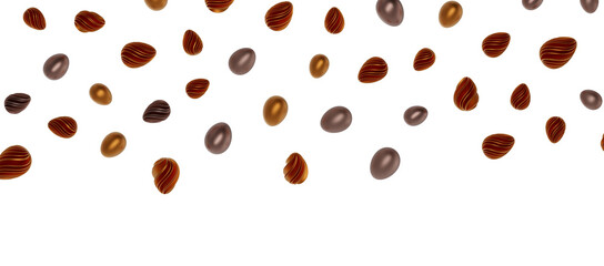 Pile of golden eggs. 3d render illustration.