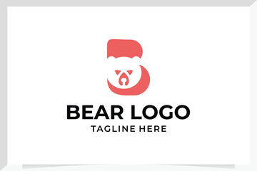 Illustration vector graphic template of letter b bear logo