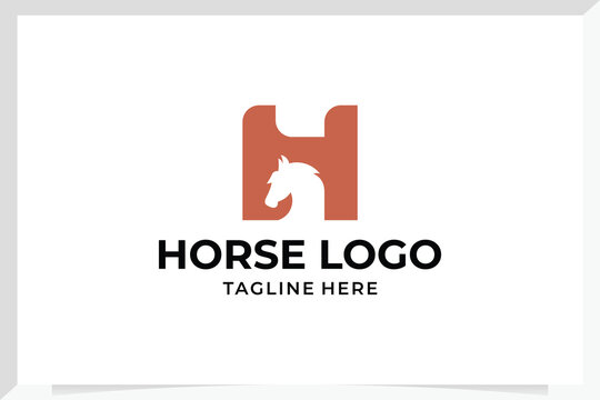 Creative Horse On Letter Logo Design H