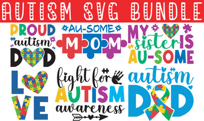 Autism Awareness day SVG Cut Files Bundle -Autism Awareness Bundle SVG, Autism SVG Bundle, Digital Download