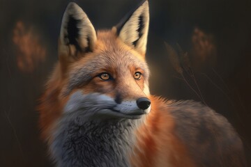 Close up portrait of a fox 
