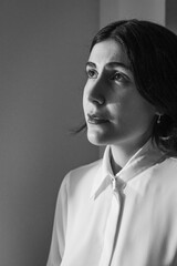 retrarto artistico,en blanco y negro de los años 80,
enfoque selectivo y edicion especial drama