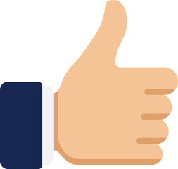 Thumb up hand gesture icon. Like symbol