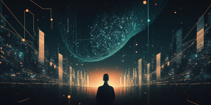 Big data technology concept. Generative Ai