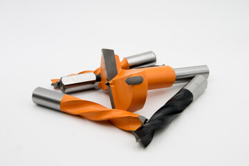 Woodworking  router bit. Rotating cutting tool. Professional cutting tools used for...