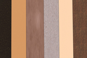 Fototapeta premium Colors and variety leather texture sample. Textured backgrounds. 3d rendering