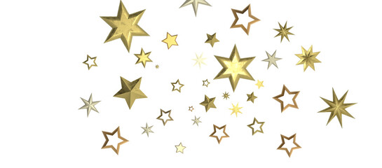 A gray whirlwind of golden snowflakes and stars. New