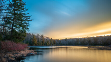 Sunset over Stony Lake at Stokes State Forest New Jersey