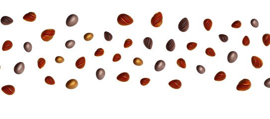 Easter eggs collection. White and gold 3d elegant design elements.