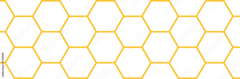 Canvas Prints Honeycomb pattern. Yellow line hexagonal cell border