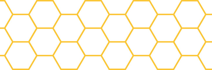 Honeycomb pattern. Yellow line hexagonal cell border