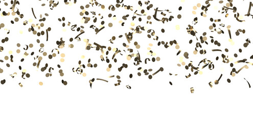 Glittering confetti on a transparent background. Holiday, birthday and Christmas decoration