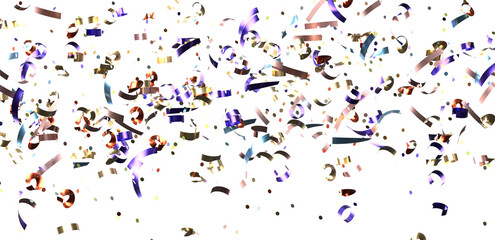 confetti png. Gold confetti falls from the sky. Glittering confetti on a transparent background. Holiday,