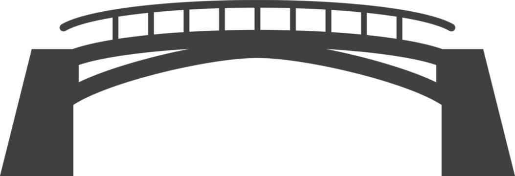 recommend clip art: Bridge icon. Urban water construction black silhouette