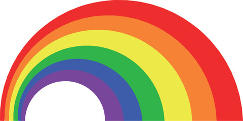 Obraz premium Rainbow arch icon. Color stripes curve. Boho symbol