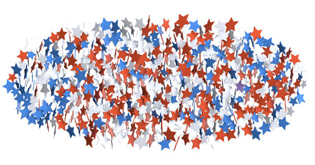 stars confetti on american independence day party