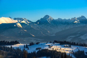 view of the Tatra Mountains during a sunny afternoon