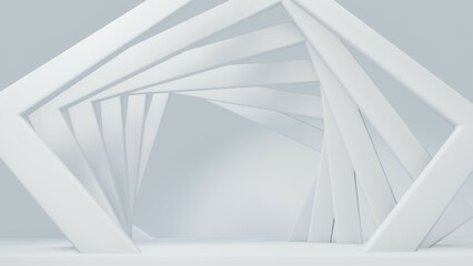 3d render of white corridor