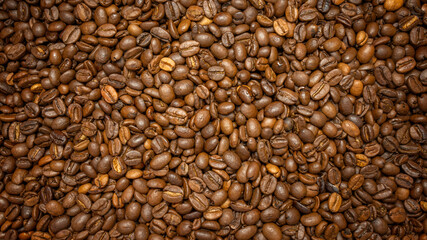 Roasted coffee beans background