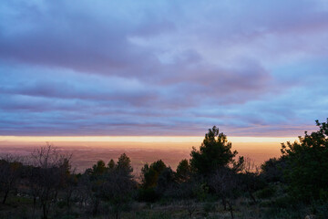 sunset in the mountains