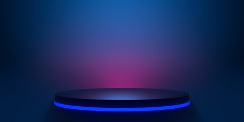 gaming esports background abstract wallpaper, cyberpunk style scifi game, stage scene in pedestal display room, 3d illustration rendering