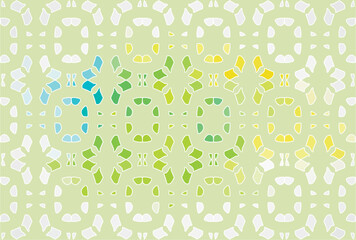 spring stylized vector floral ornament on a light green background