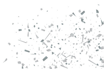 Silver glitter confetti on a white background. Decorative element.