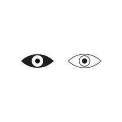 eye symbol icon vector on white background flat icon design see and hide unsee vector show password
