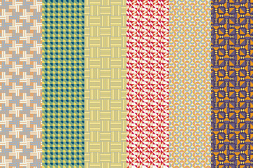Graphic set of pattern vector illustration. Geometric stylish ornate for textile prints and backgrounds.