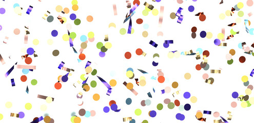  Colorful confetti on white background