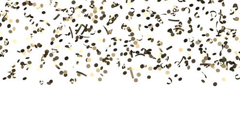 Glittering confetti on a transparent background. Holiday, birthday and Christmas decoration