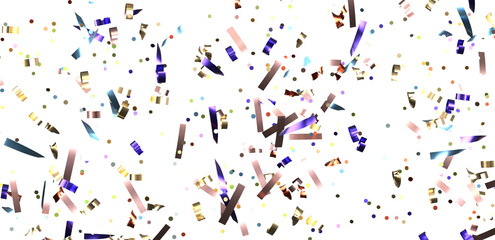 confetti png. Gold confetti falls from the sky. Glittering confetti on a transparent background. Holiday