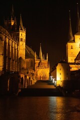 Erfurter Dom bei Nacht