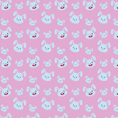 Background with muzzles of bunnies.