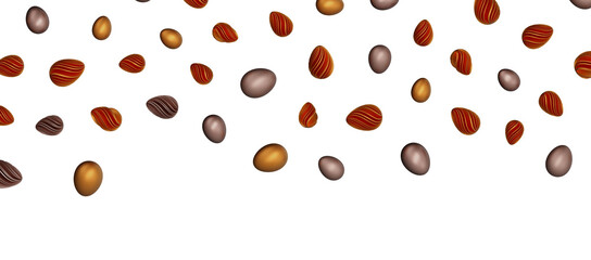 Pile of golden eggs. 3d render illustration.