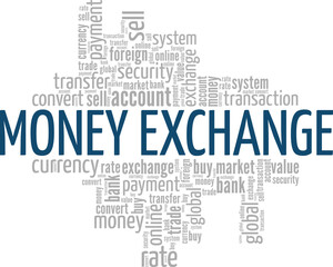 Money Exchange word cloud conceptual design isolated on white background.
