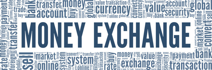 Money Exchange word cloud conceptual design isolated on white background.