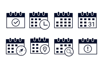 Simple Calendar Icon Pack in vector line art