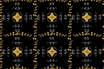 Seamless pattern with interesting doodles on colorfil background. Pano.