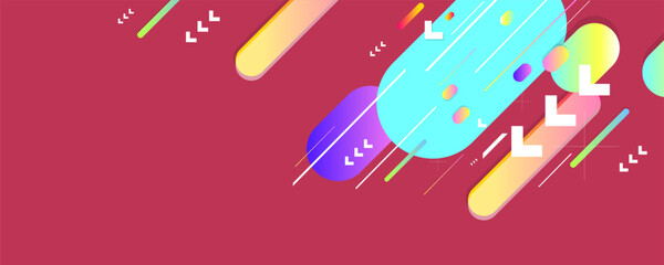 Courage stylish Abstract background on real pink Viva Magenta color futuristic elements banner geometric pink gradient for web or print