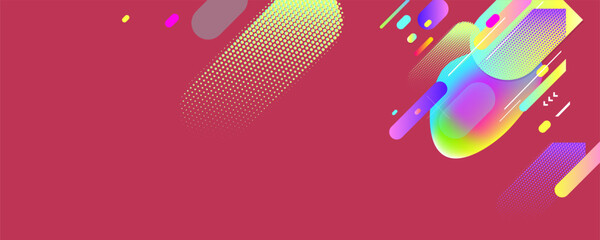 Courage stylish Abstract background on real pink Viva Magenta color futuristic elements banner geometric pink gradient for web or print