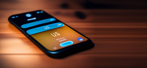 ILUSTRACION DE CELULAR CON IMAGEN DE UNA BLOKCHAIN ENCIMA DE UNA MEZA