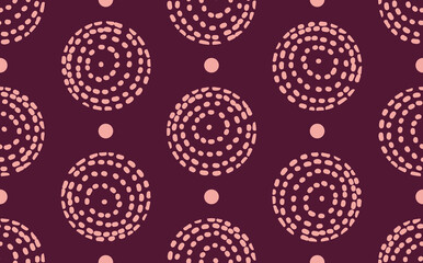 Trendy minimalistic vector pattern with hand drawn dots and circles. Doodles and different shapes. Background for print, cover, wallpaper, fabric, clothes, wrapper