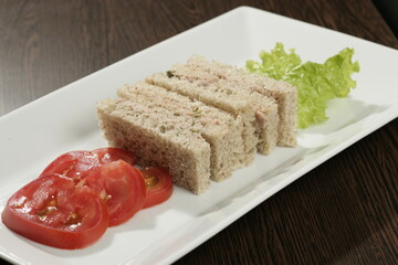 Tuna sandwich on a plate
